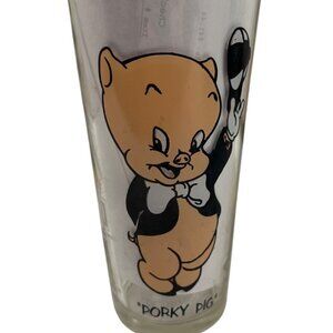 PEPSI Collector Series PORKY PIG 1973 Warner Bros glass Vintage